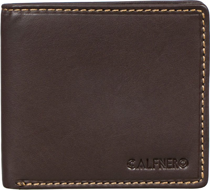 Calfnero Men Casual Brown Genuine Leather Wallet(7 Card Slots)