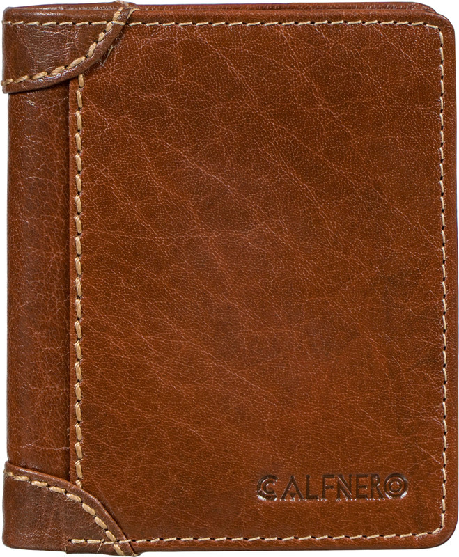 Calfnero Men Casual Tan Genuine Leather Wallet(7 Card Slots)
