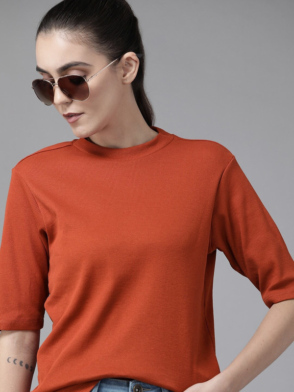 Roadster Casual Solid Women Red Top