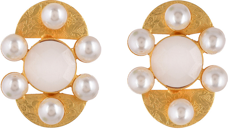 Silvermerc Designs gold plated pearl drop earring Beads Brass Drops & Danglers