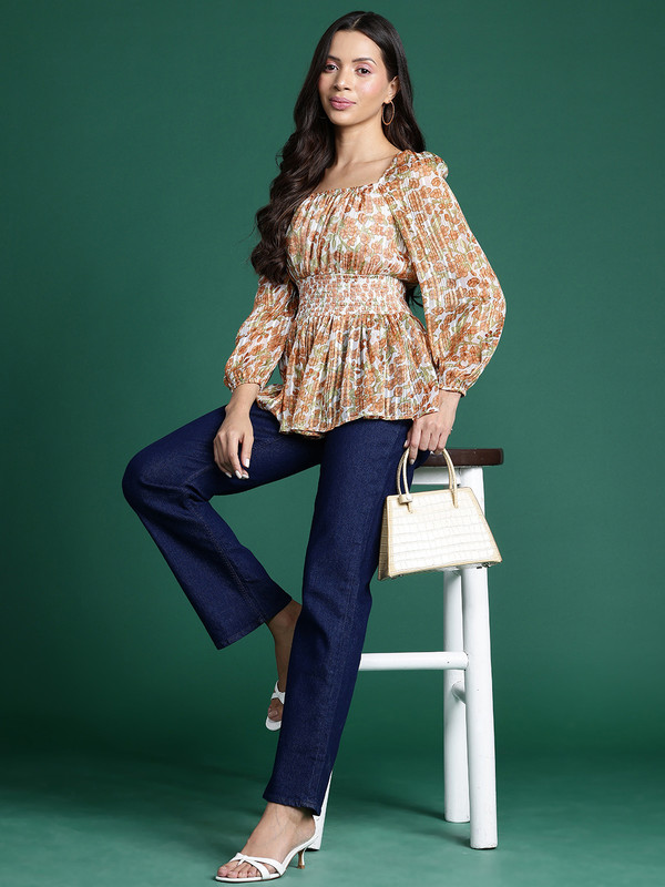 Dressberry Party Printed Women Multicolor Top