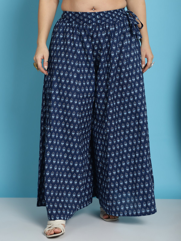 TAG-7 Flared Women Dark Blue Trousers