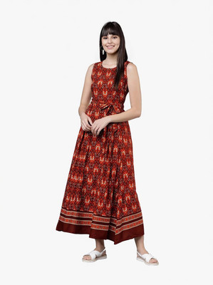 Tokyo Talkies Women Maxi Multicolor Below Knee Dress